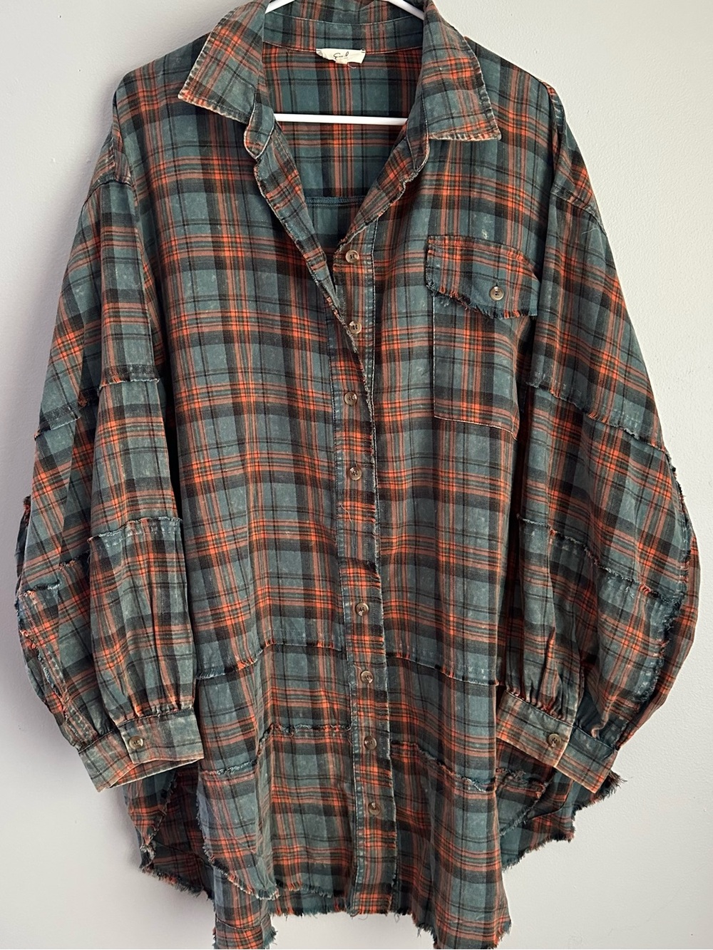 Oversized 1X Easel plaid fall long tunic top women’s 1xl 2x long sleeve women’s - Picture 2 of 10
